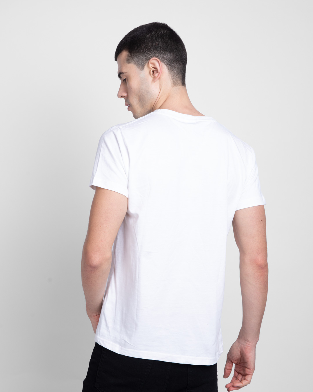 Shop No Excuses Block Half Sleeve T-Shirt White-Back