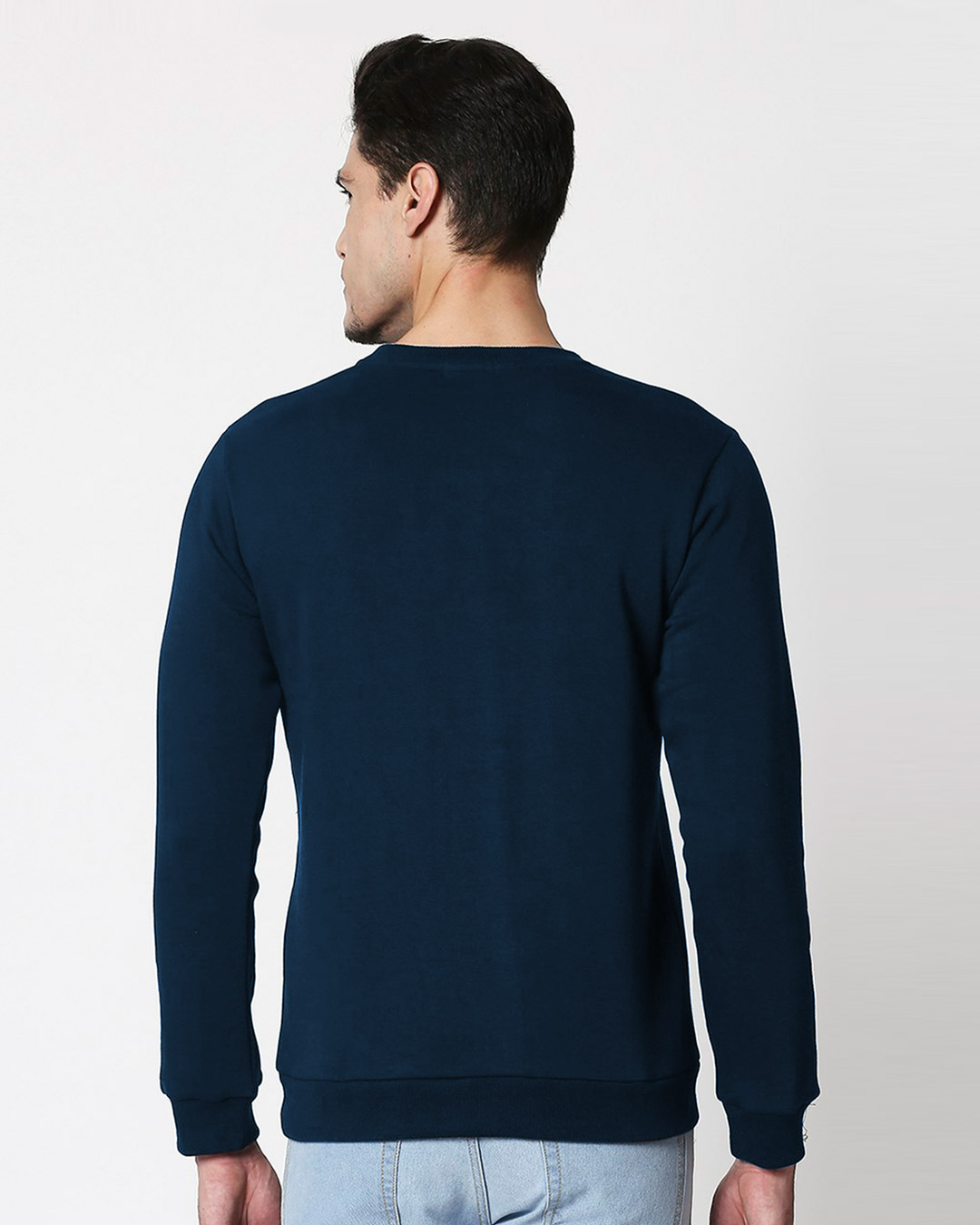 Shop No Excuses Sporty Fleece Sweatshirt Navy Blue-Back