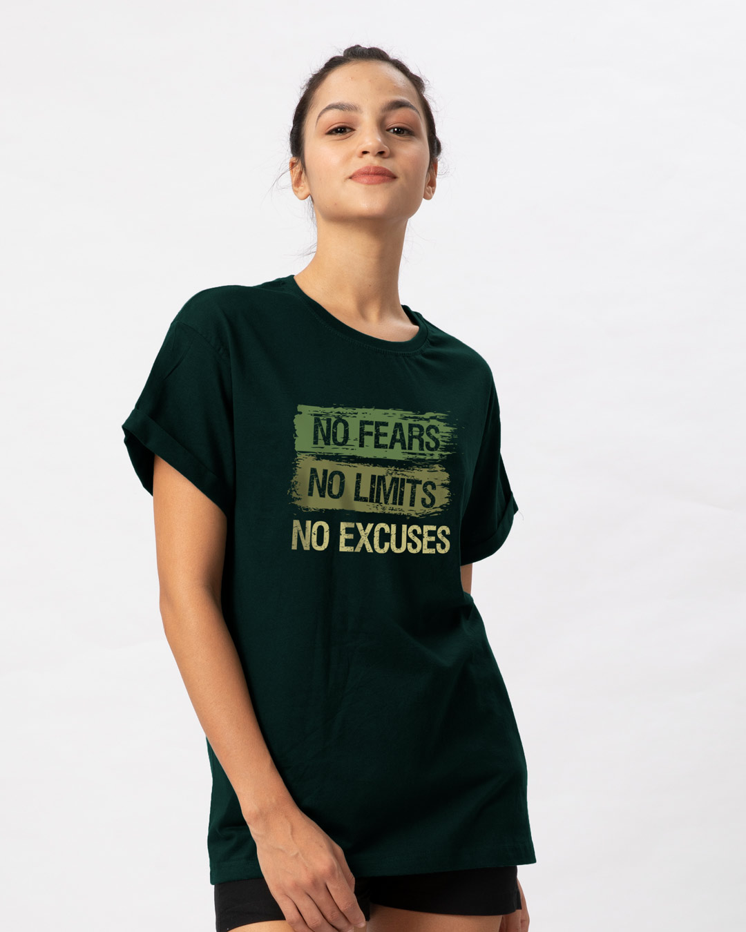 Shop No Fears No Excuses Boyfriend T-Shirt-Back