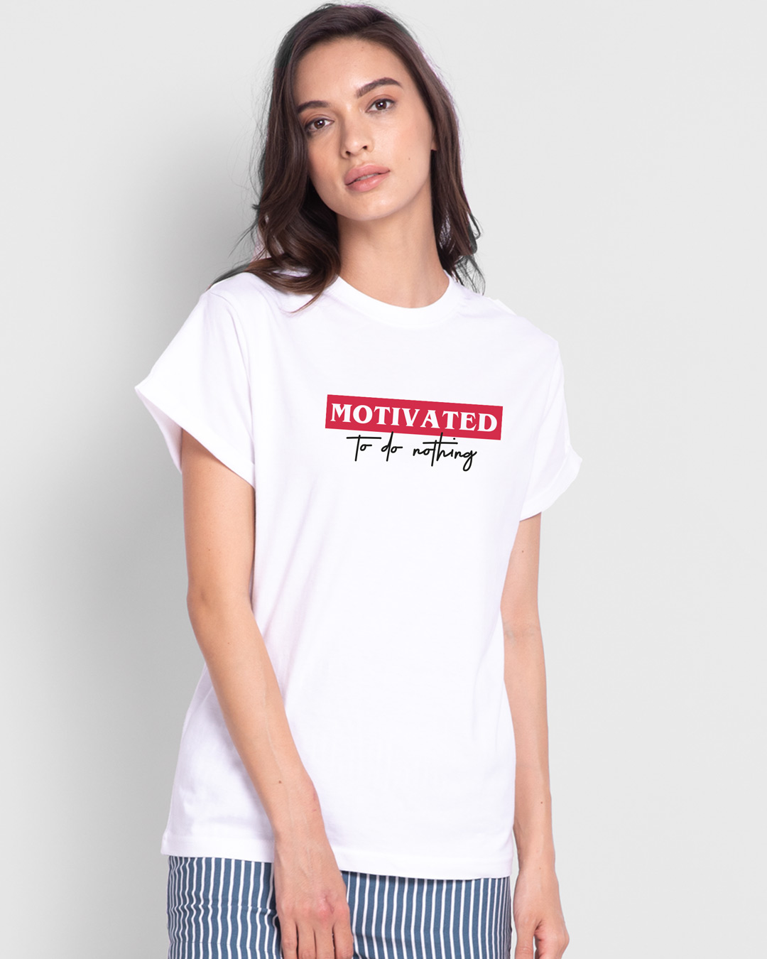Shop No Motivation Boyfriend T-shirt-Back