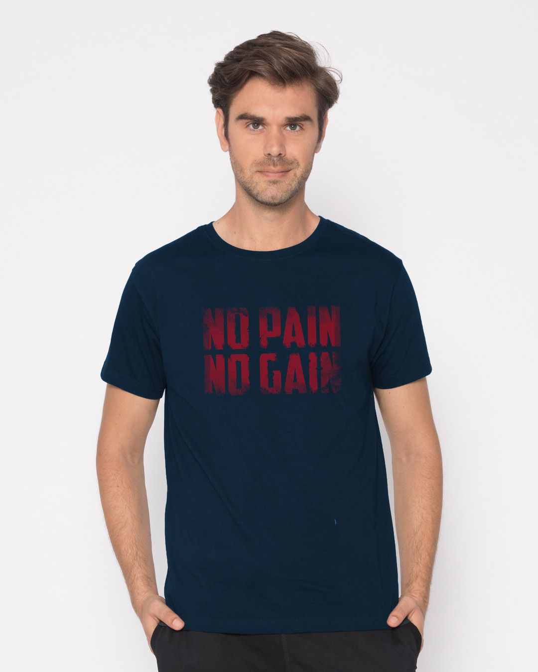Shop No Pain No Gain Half Sleeve T-Shirt-Back
