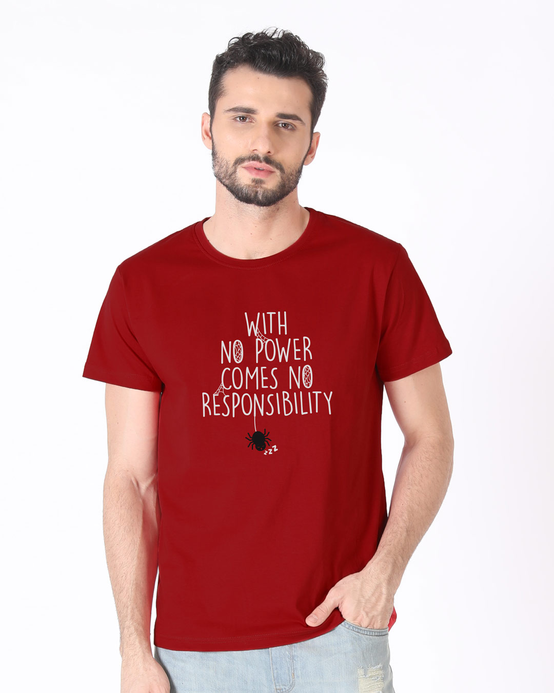 Shop No Power No Responsibility Half Sleeve T-Shirt-Back