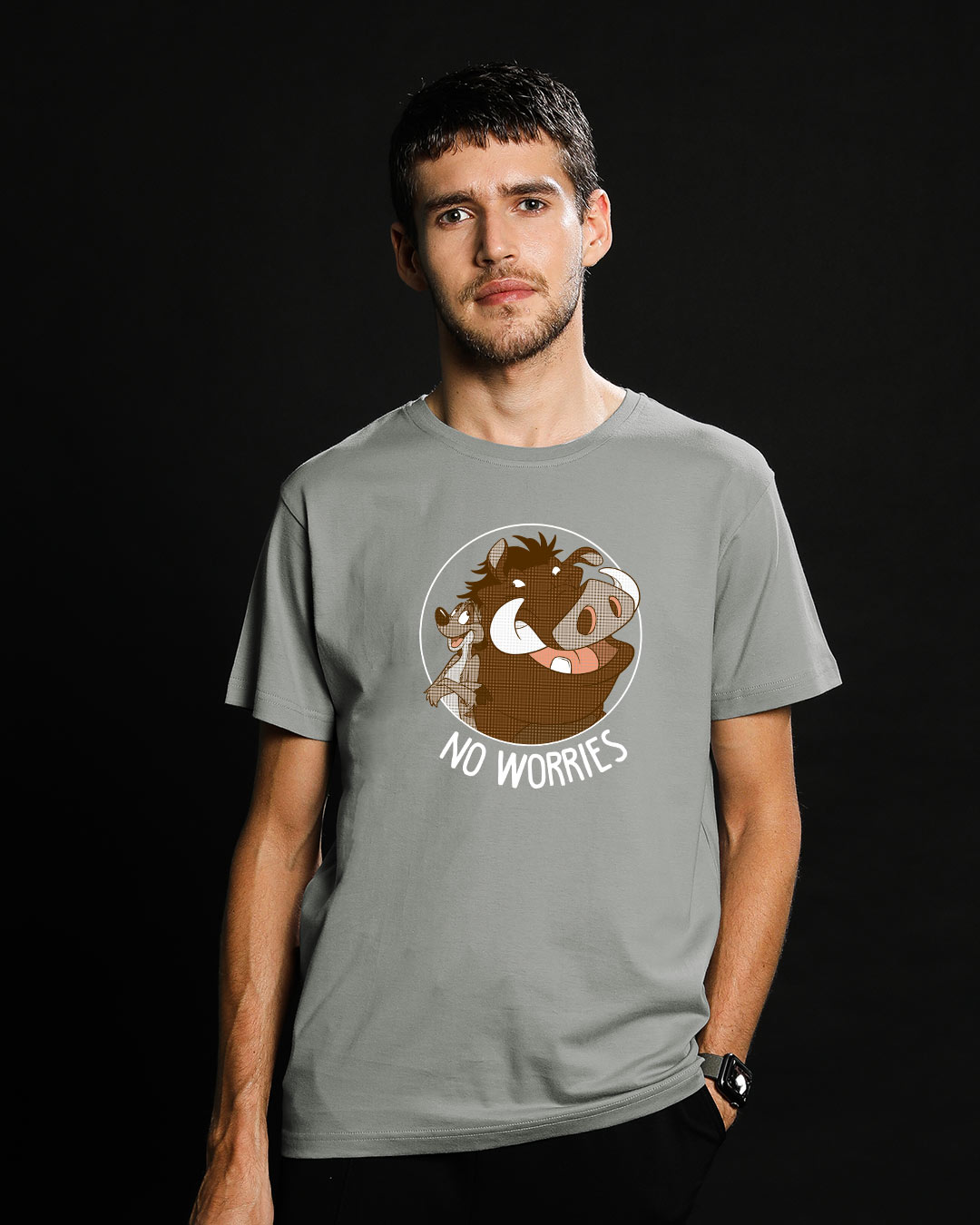 Shop No Worries Timon Pumbaa Half Sleeve T-Shirt (DL)-Back