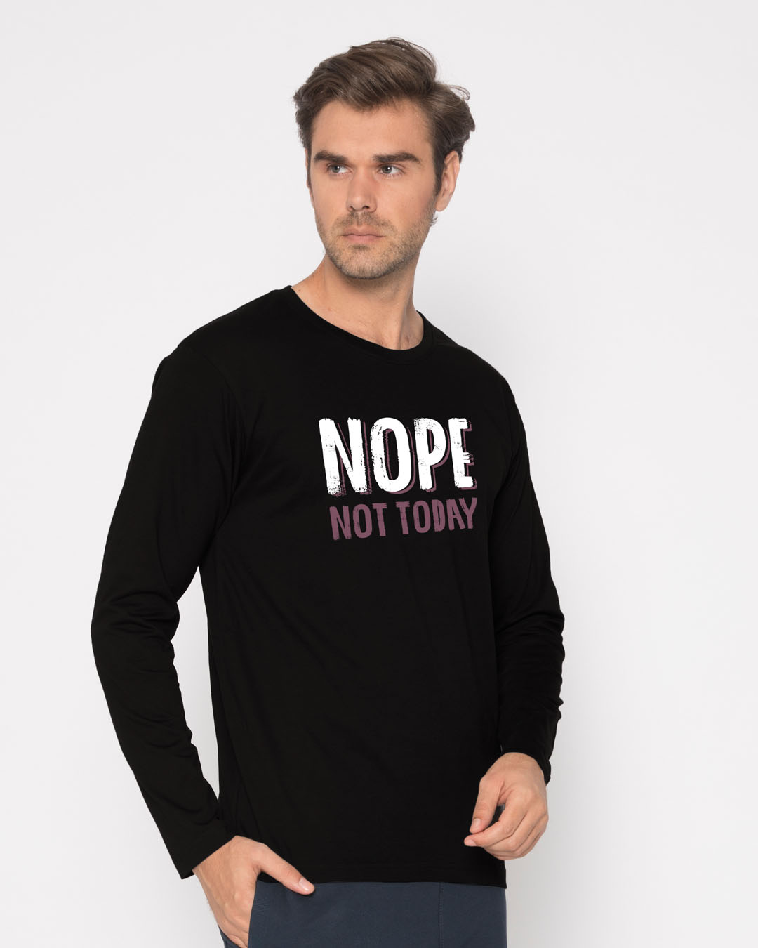 Shop Nope Not Today Full Sleeve T-Shirt-Back
