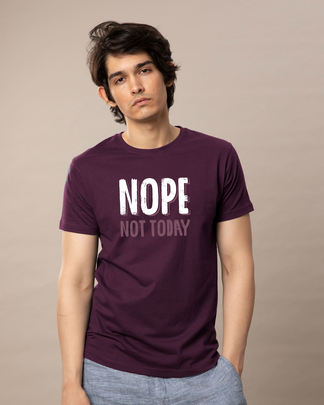 Shop Nope Not Today Half Sleeve T-Shirt-Back