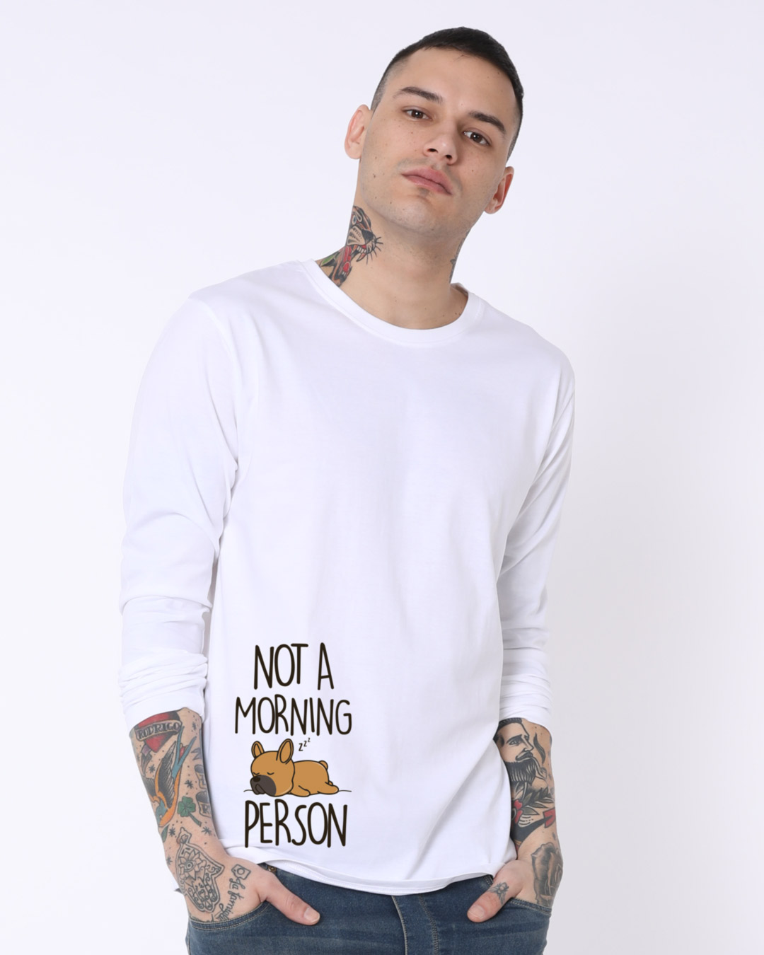 Shop Not A Morning Person Full Sleeve T-Shirt-Back