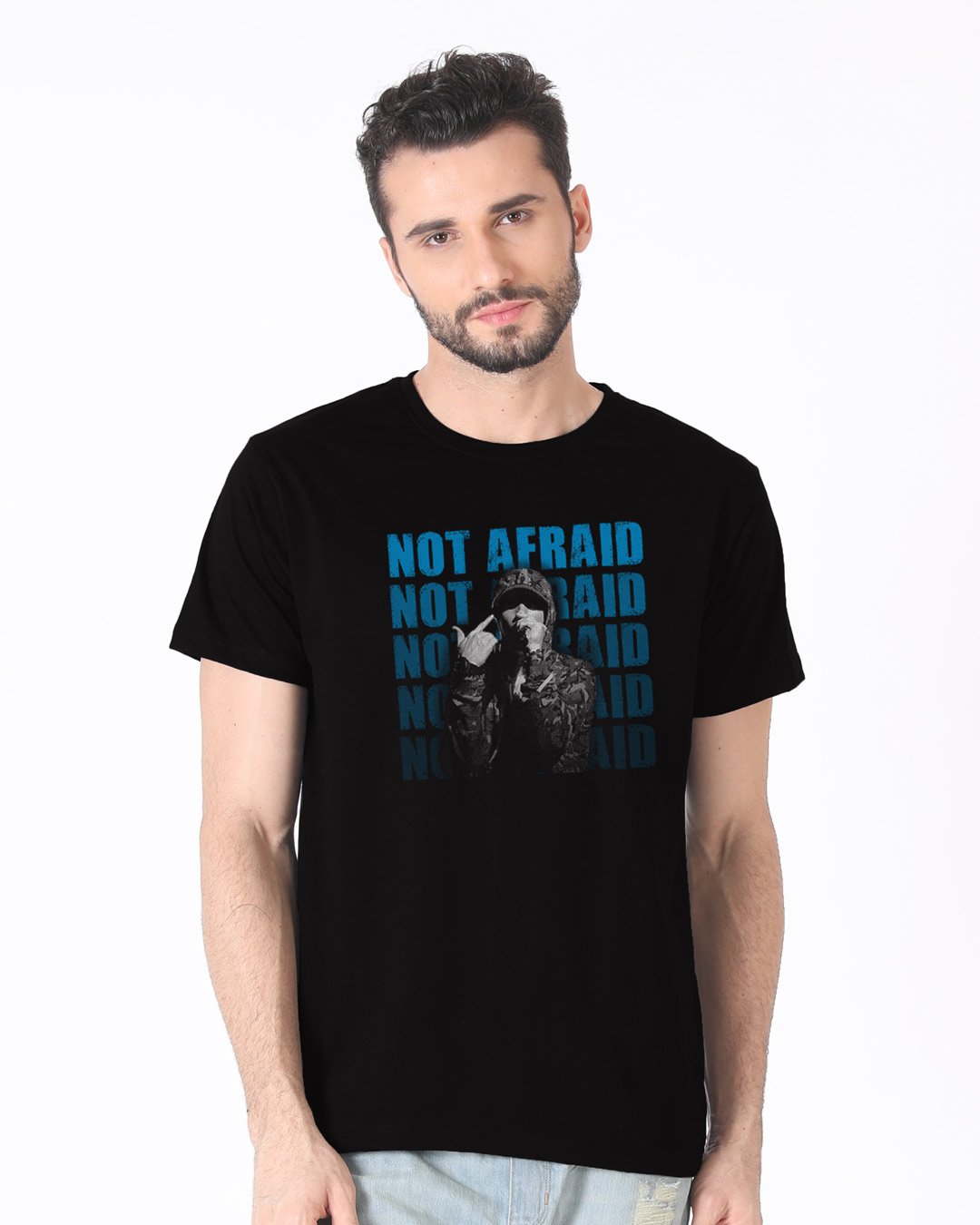 Shop Not Afraid Rap Half Sleeve T-Shirt-Back