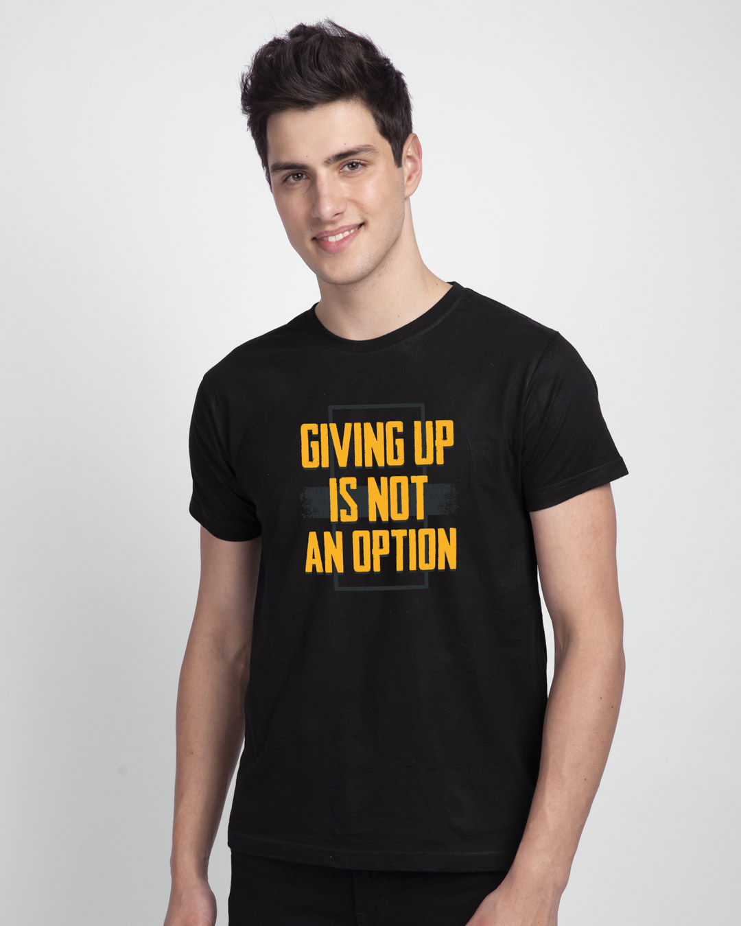 Buy Not An Option Half Sleeve T-Shirt Black for Men black Online at ...
