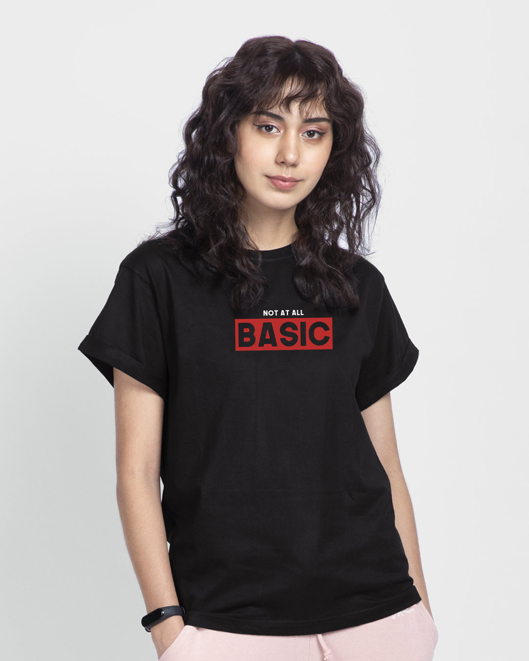 Shop Not At All Basic Boyfriend T-Shirts Black-Back