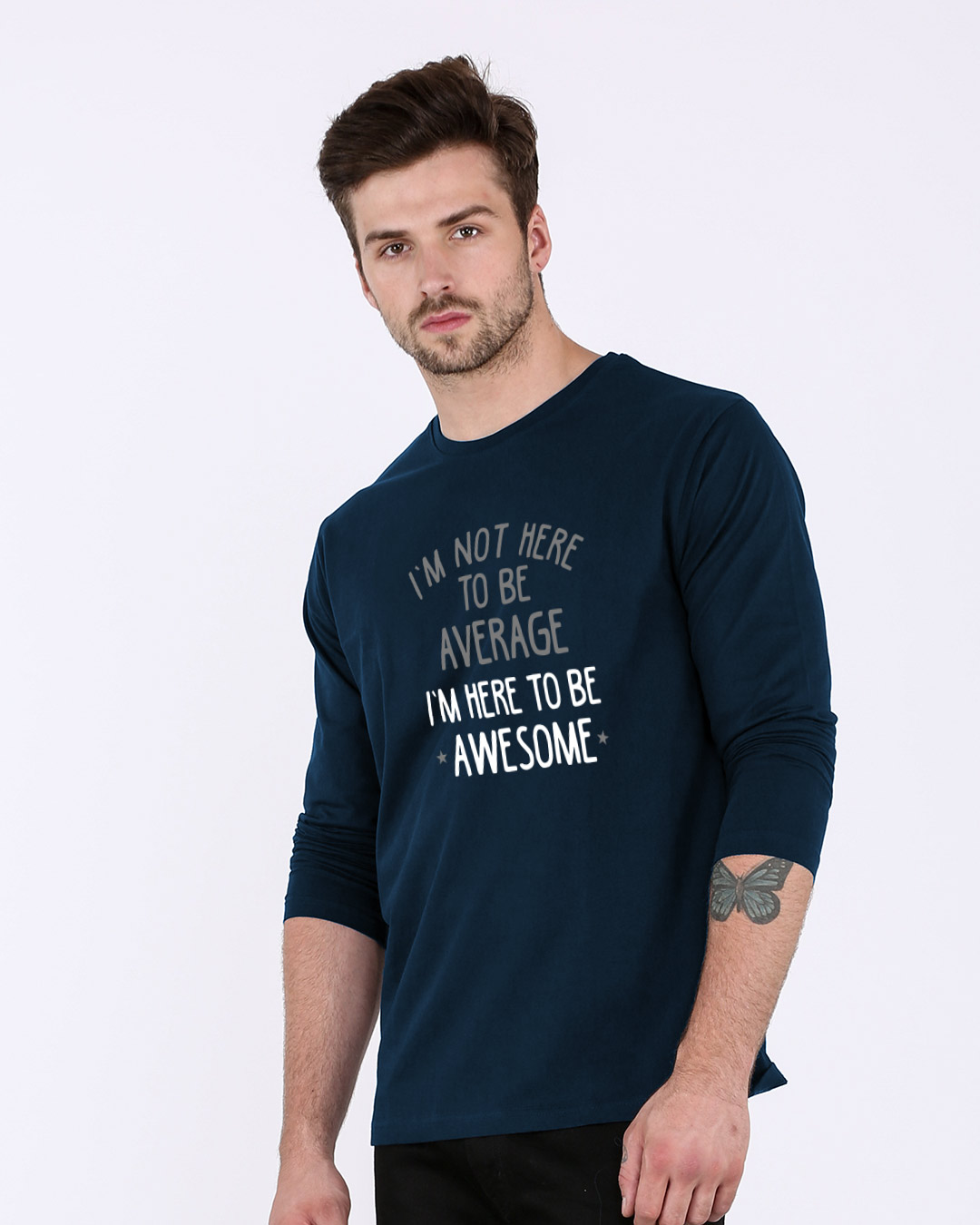 Shop Not Average Full Sleeve T-Shirt-Back