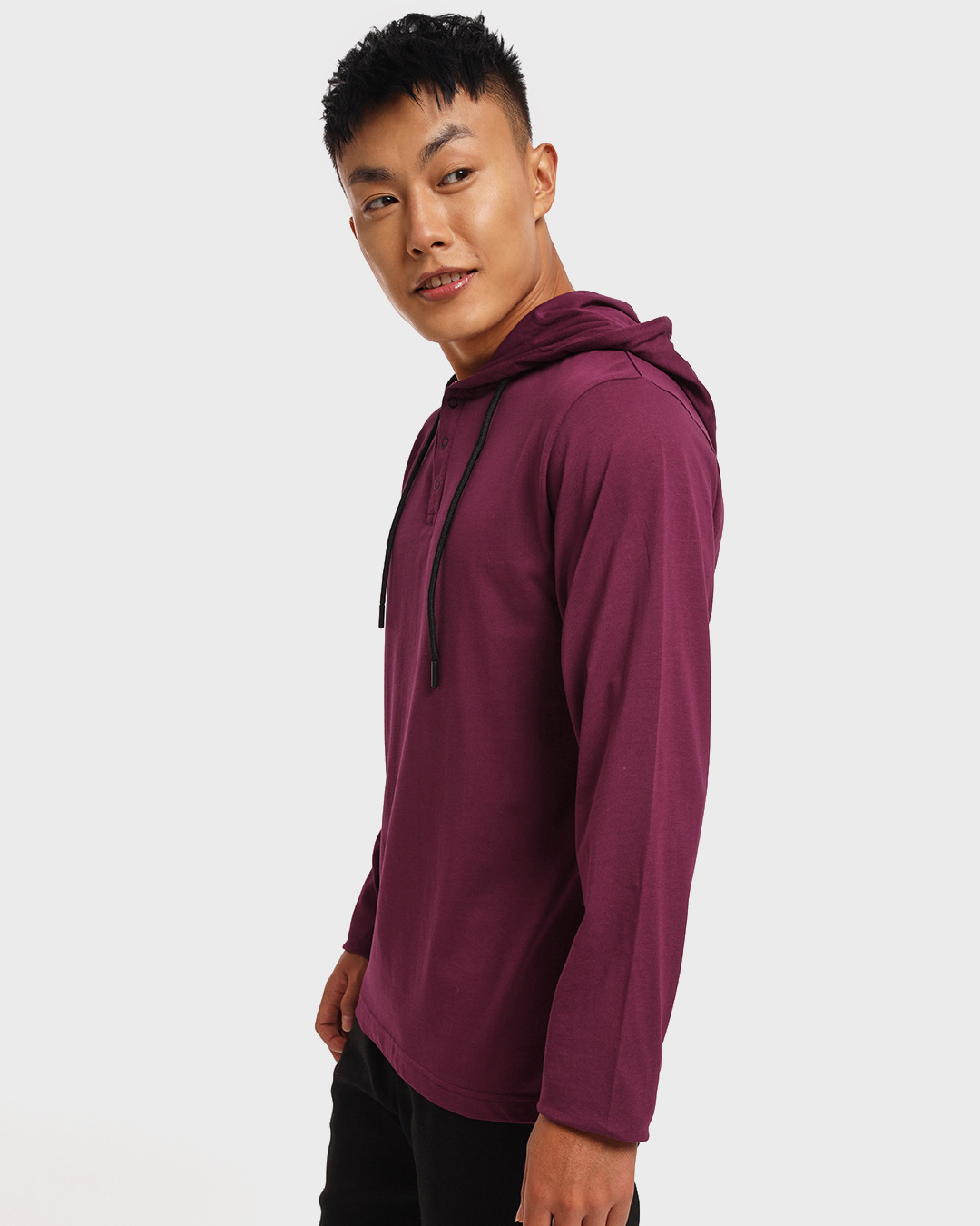 Shop Not So Wine Henley Hoodie T-shirt-Back