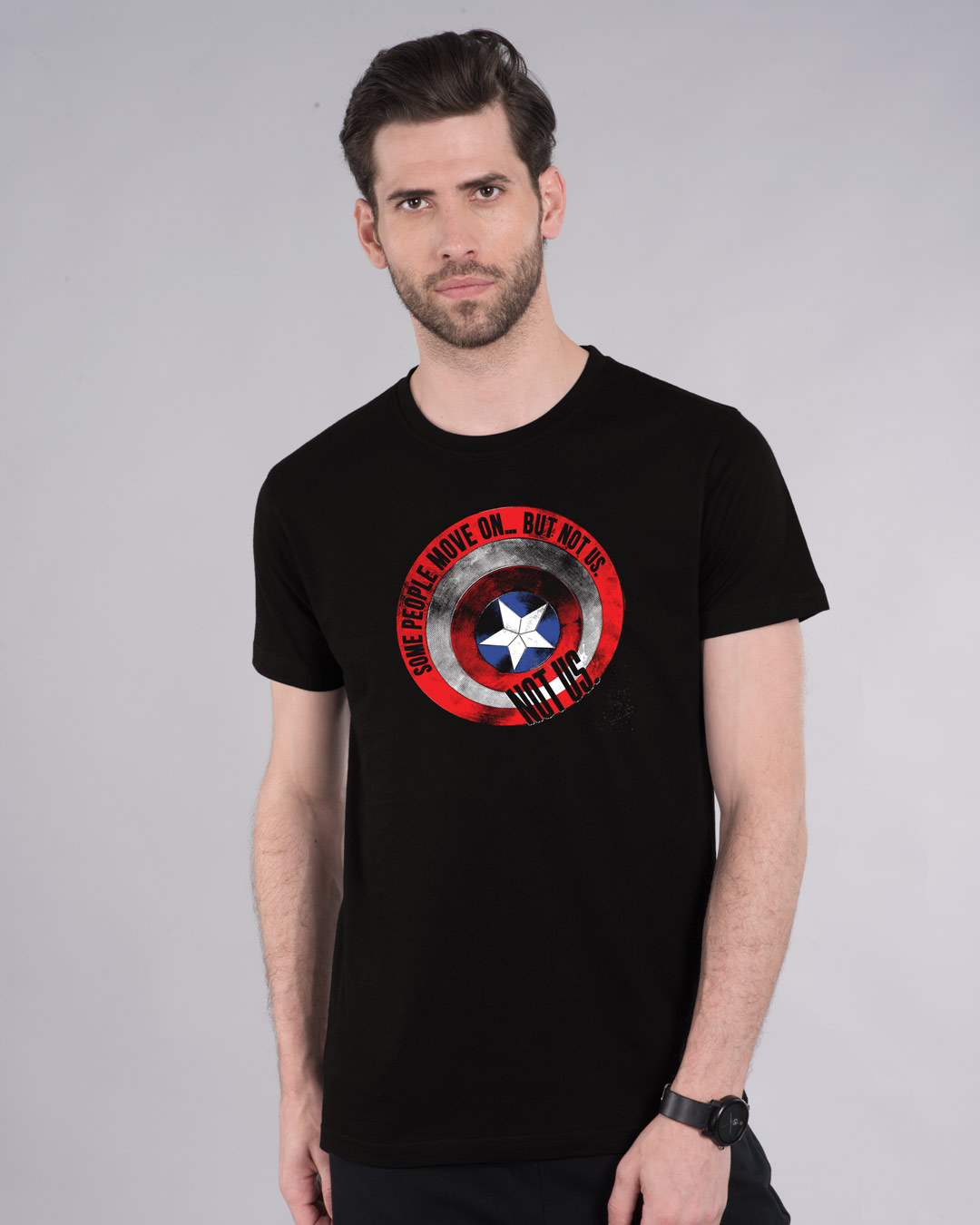 Shop Not Us Shield Half Sleeve T-Shirt (AVEGL)-Back