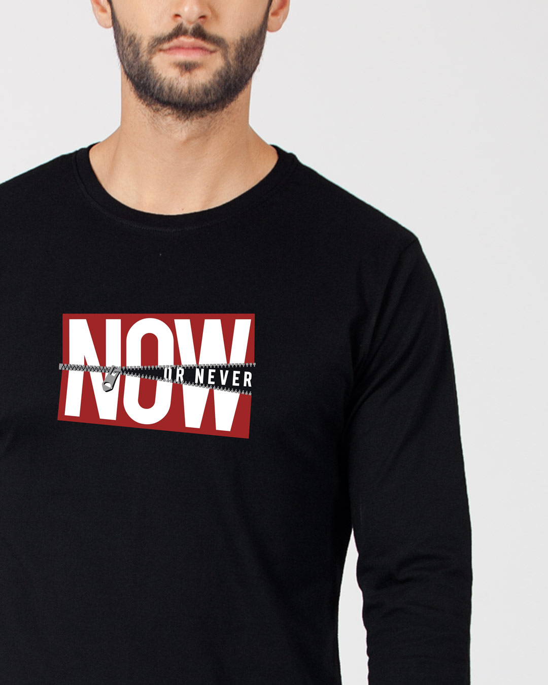 Buy Now Or Full Sleeve T-Shirt for Men black Online at Bewakoof
