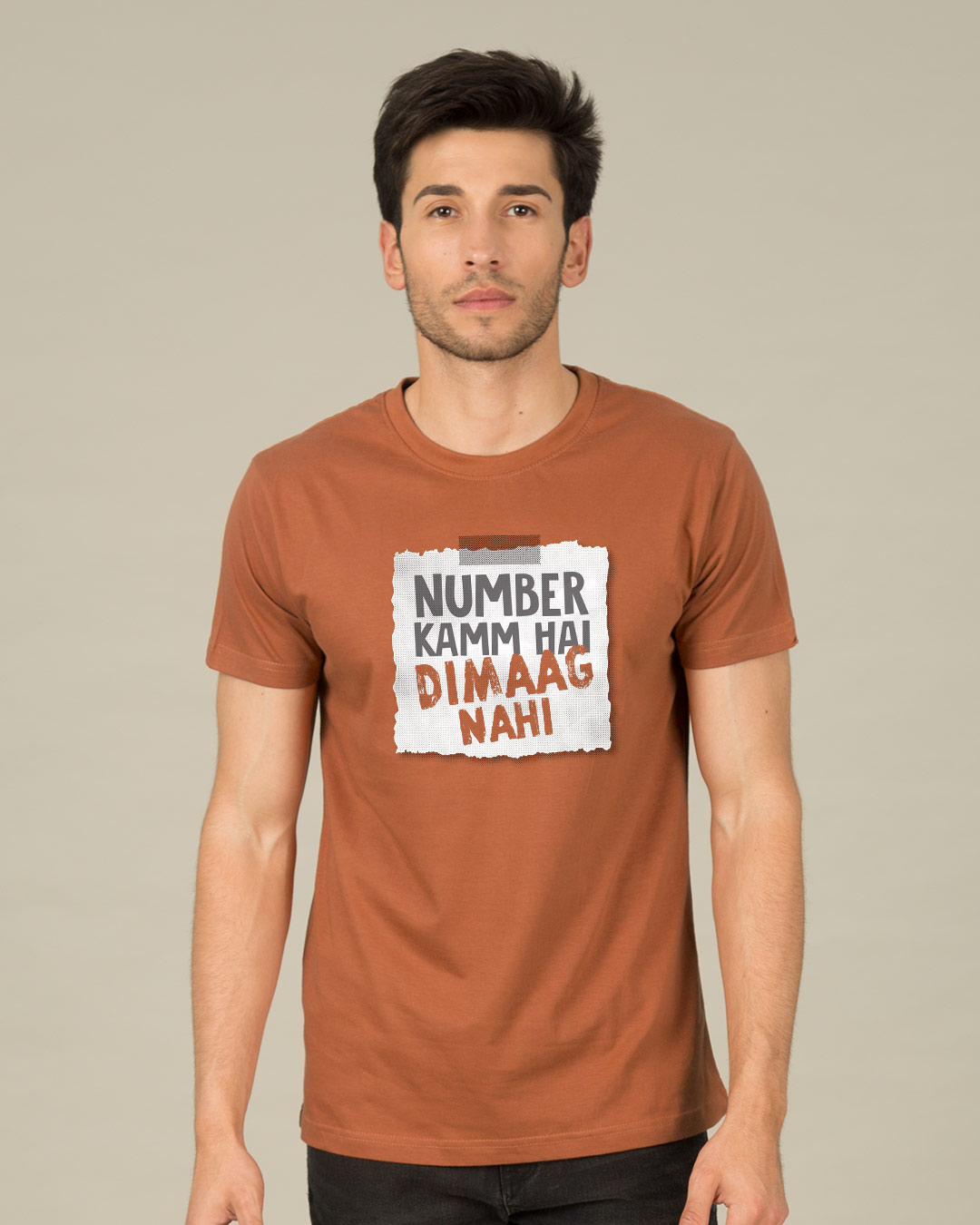 Shop Number Kamm Hai Half Sleeve T-Shirt-Back