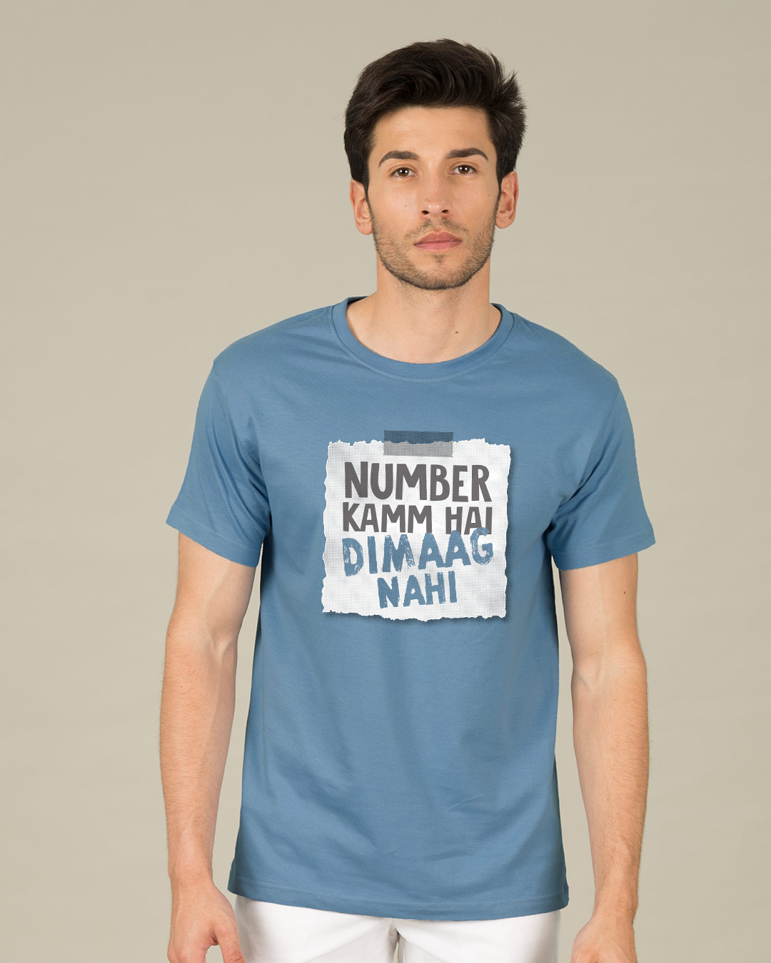 Shop Number Kamm Hai Half Sleeve T-Shirt-Back