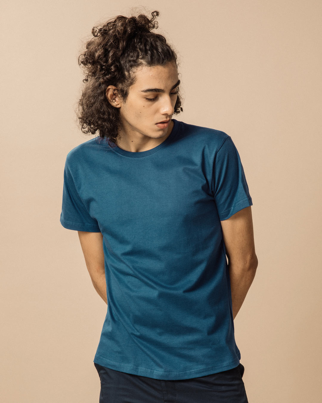 Shop Ocean Blue Half Sleeve T-Shirt-Back