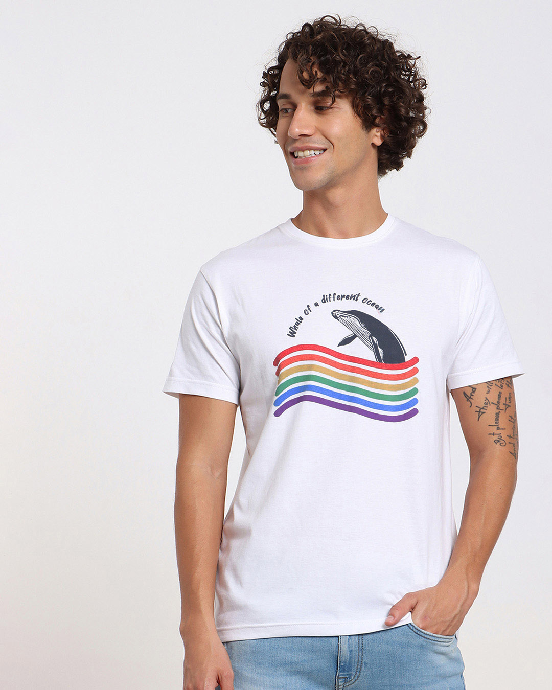 Shop Ocean Half Sleeve Basic T-Shirt-Back