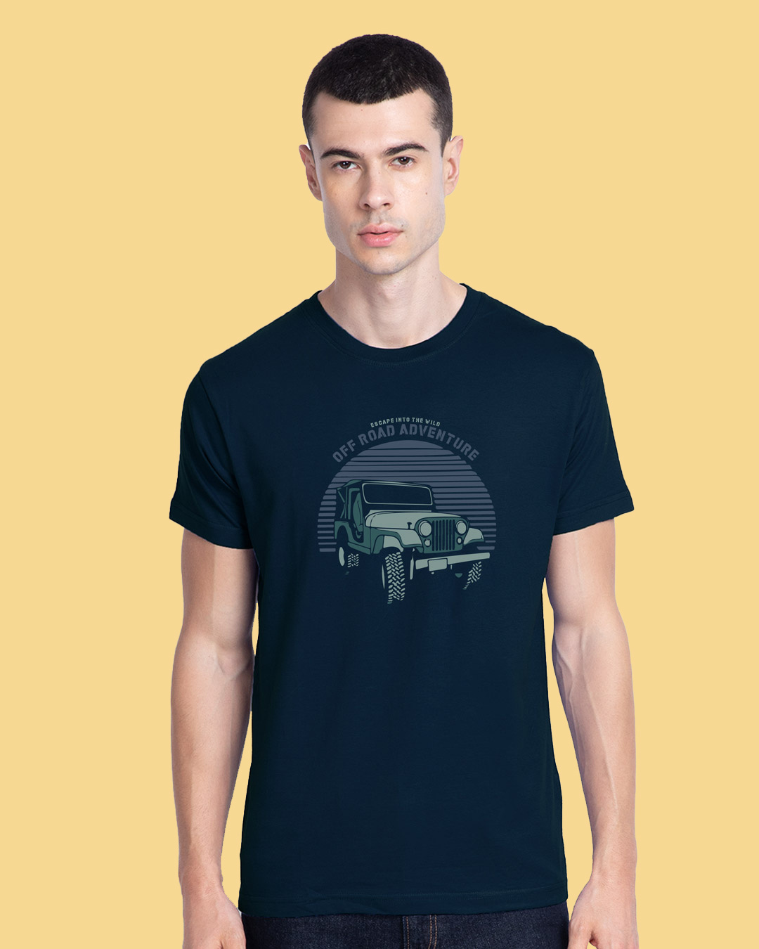 Buy Men's Blue Off Road Jeep Graphic Printed Tshirt for Men blue