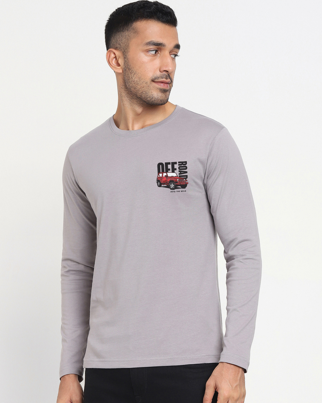 Shop Men's Grey Off Road Tactics Graphic Printed T-shirt-Back