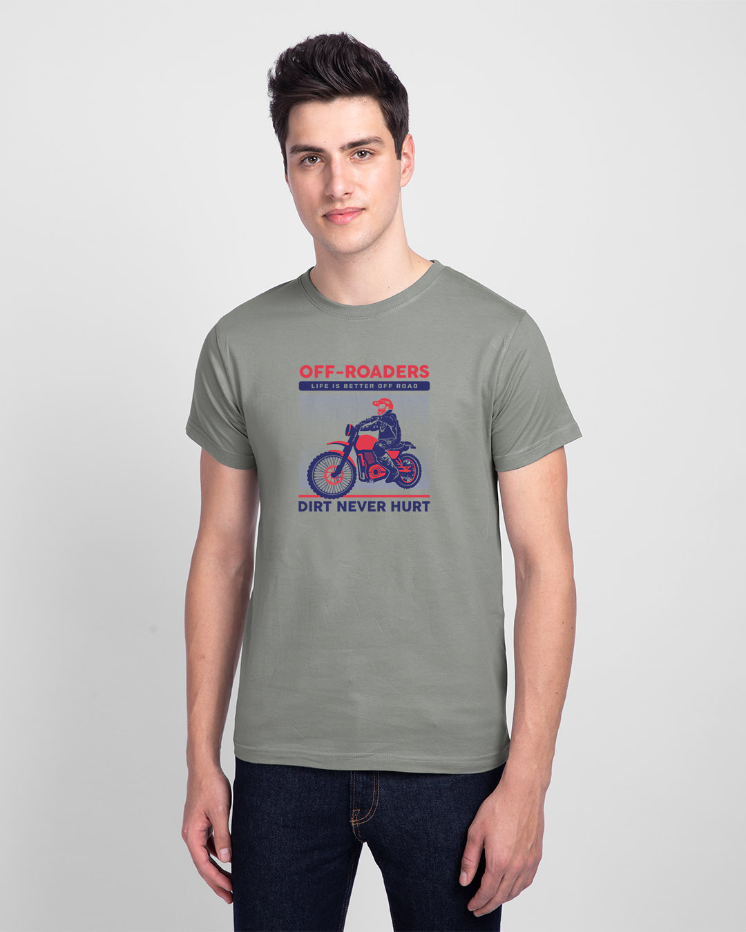 

Off Roaders Half Sleeve T-Shirt Meteor Grey Men' Printed T-Shirts Bewakoof.com