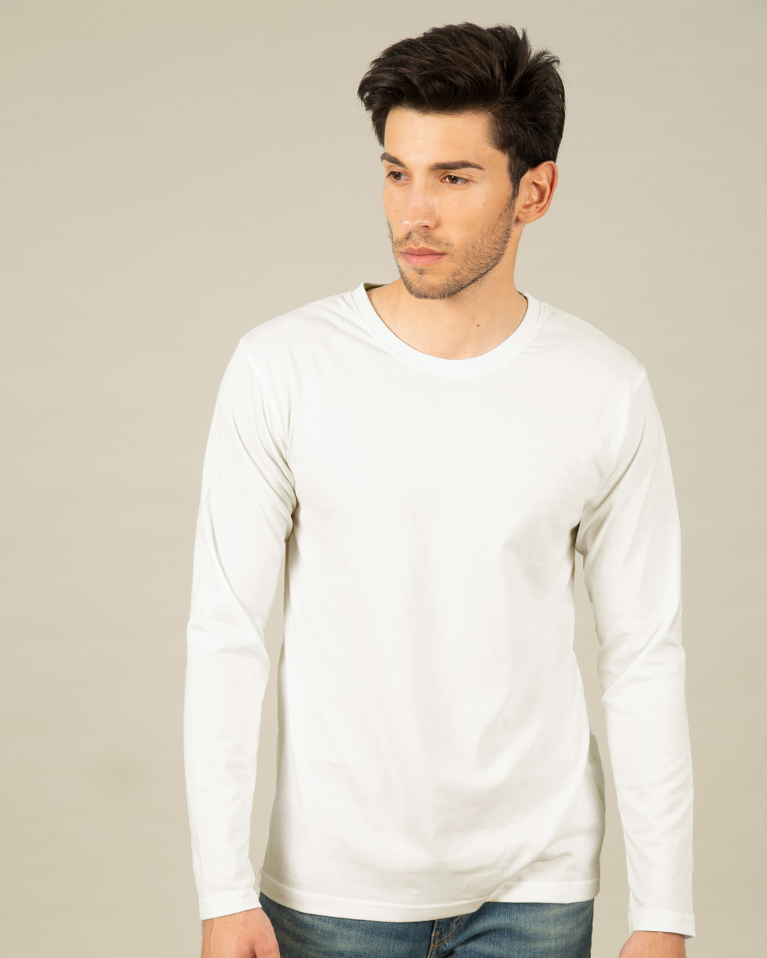 Buy Off White Full Sleeve T-Shirt for Men white Online at Bewakoof