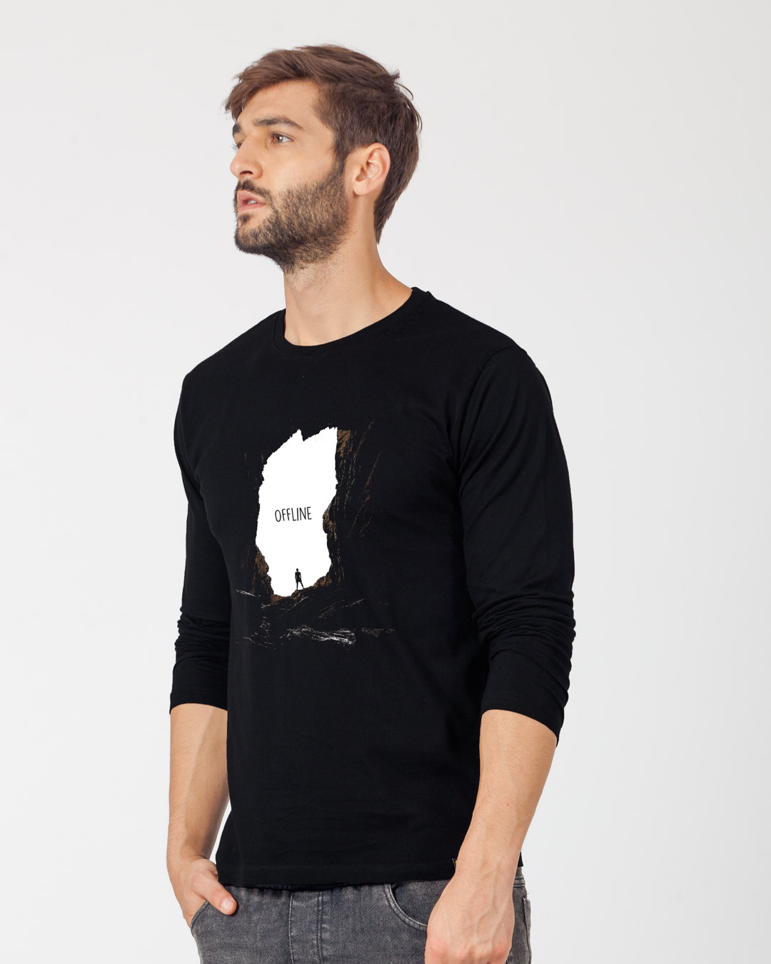 Shop Offline Photorealistic Full Sleeve T-Shirt-Back