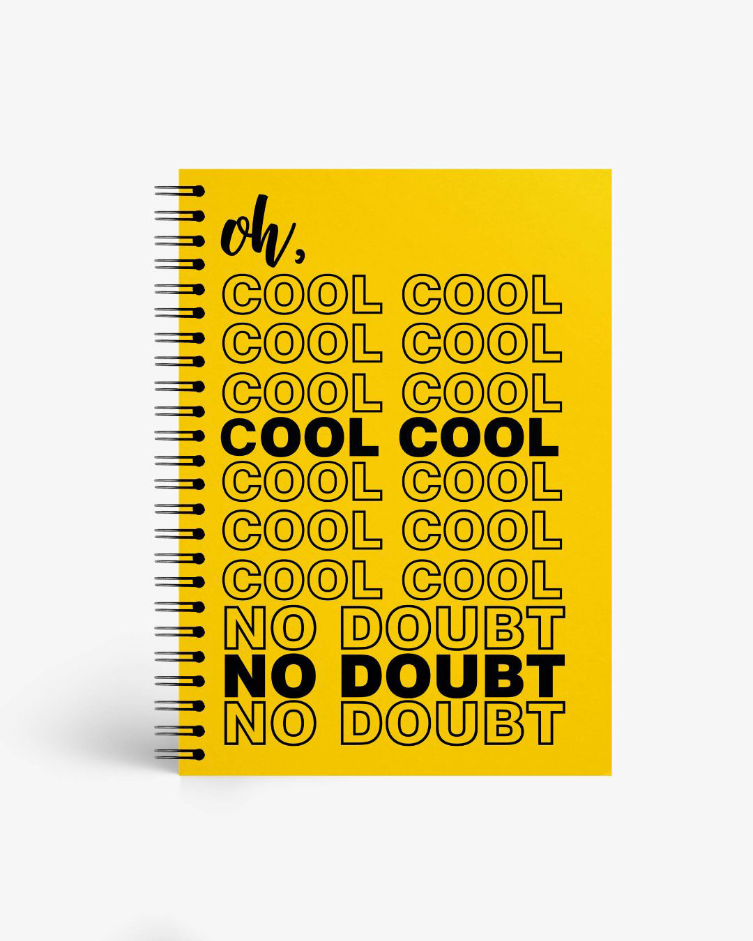 Shop Oh Cool No Doubt Designer Notebook (Hardbound, A5 Size, 144 Pages, Ruled Pages)-Back
