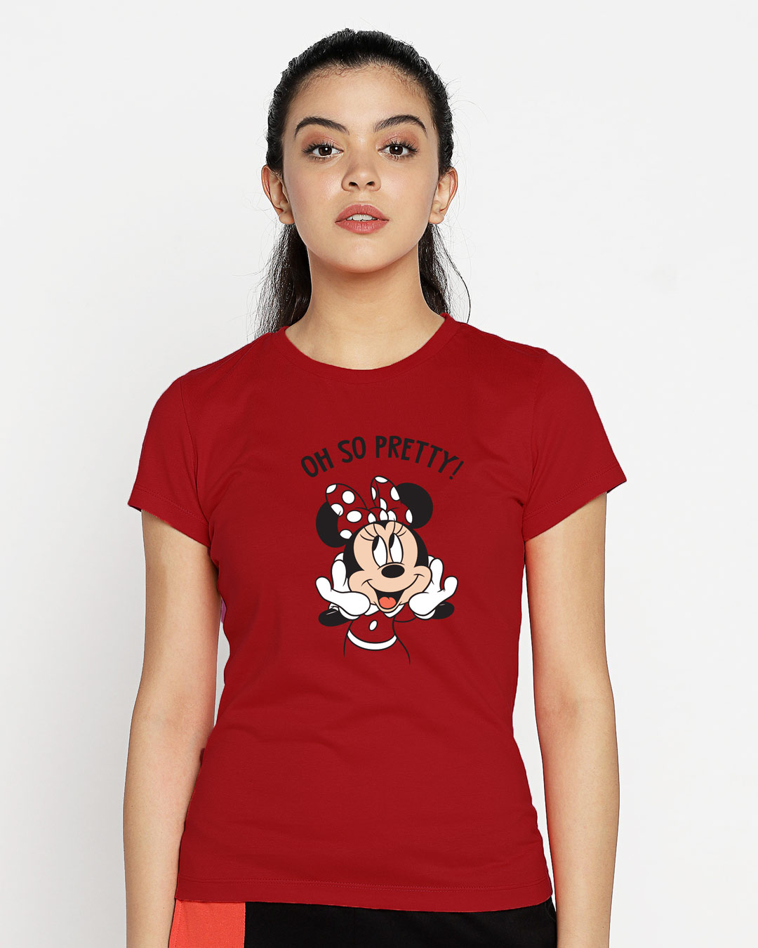 Shop Oh So Pretty Half Sleeve T-Shirt (DL) Bold Red-Back
