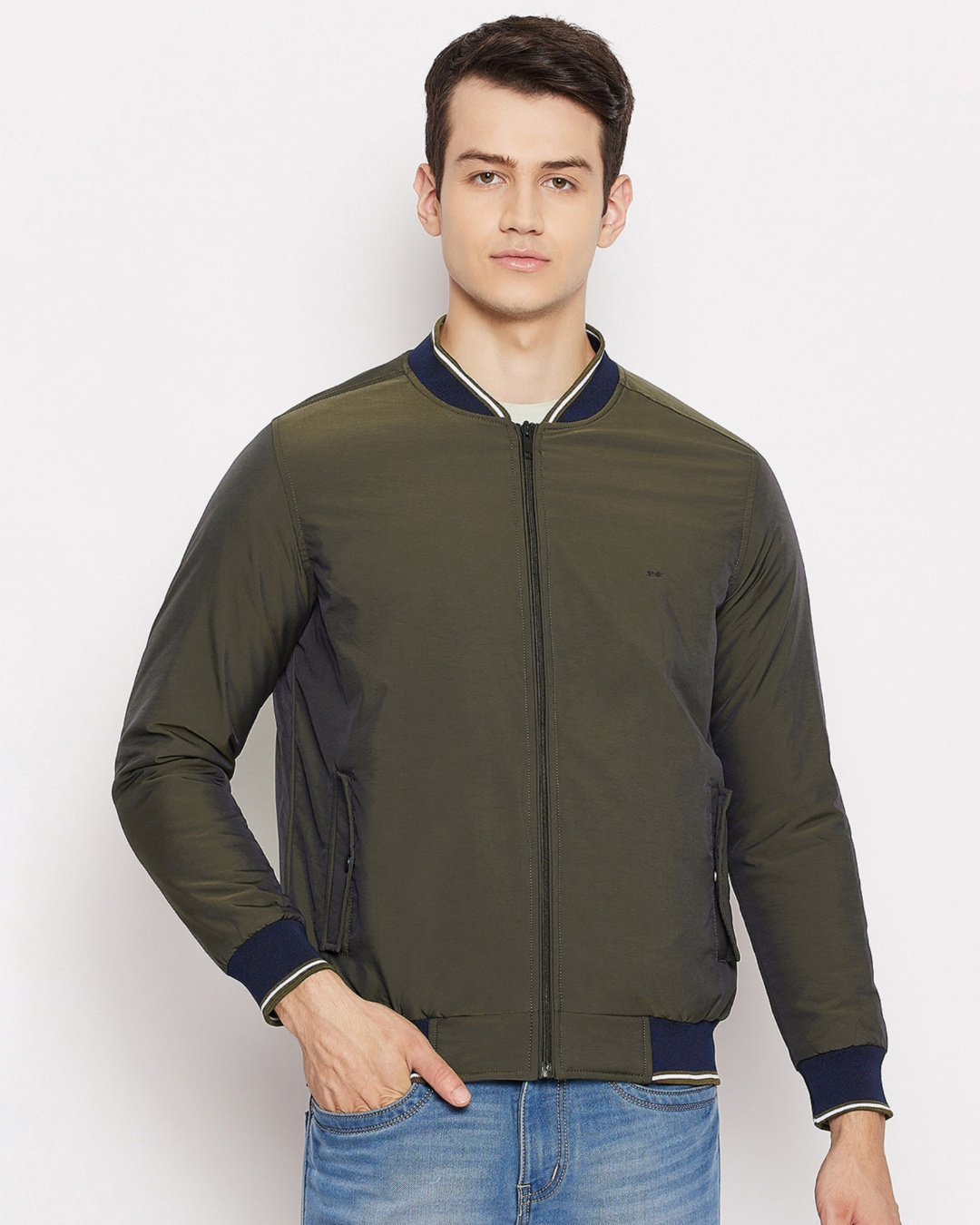 Buy Okane Men's Green Structured Nylon Reversible Jacket Online at Bewakoof