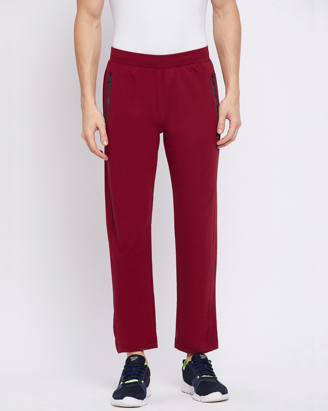 Buy Okane Men S Maroon Athleisure Regular Fit Track Pant For Men Maroon Online At Bewakoof