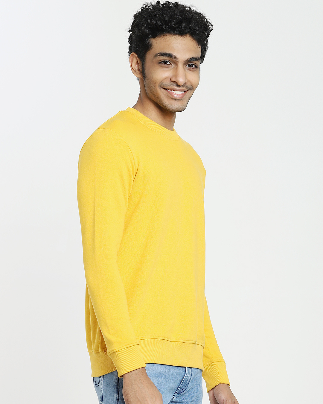 Shop Men's Old Gold Yellow Sweatshirt-Back