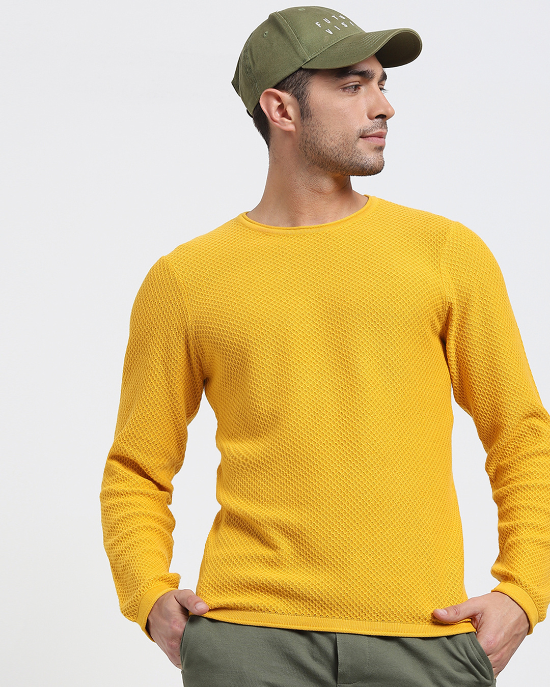 Buy Men's Yellow Flat Knit Sweater Online at Bewakoof