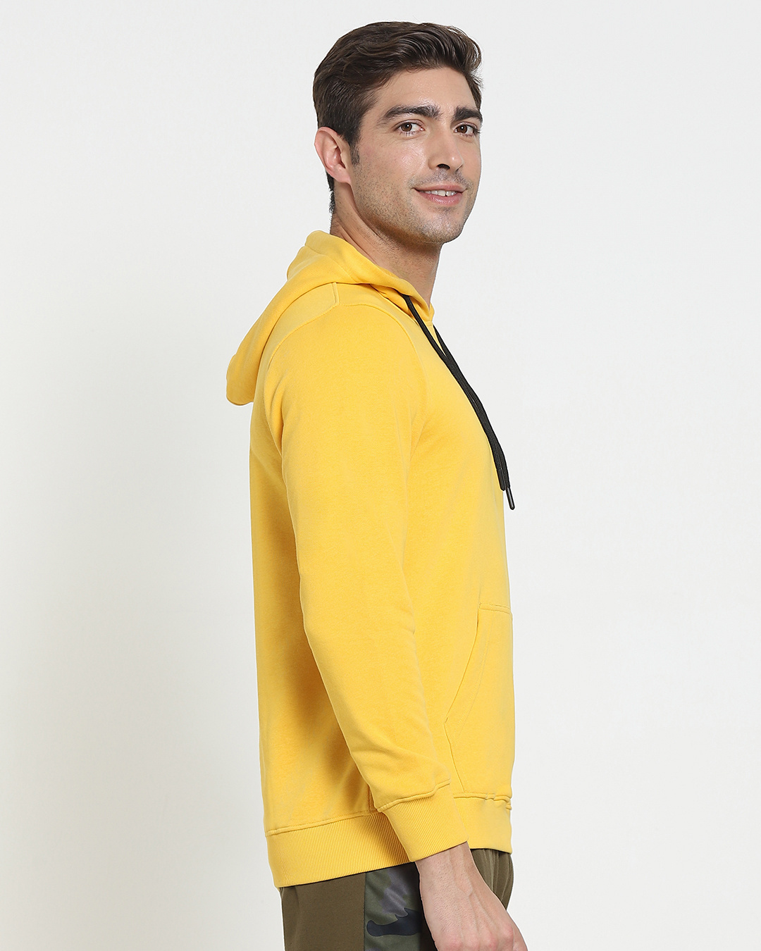 Shop Men's Old Gold Yellow Hoodie-Back