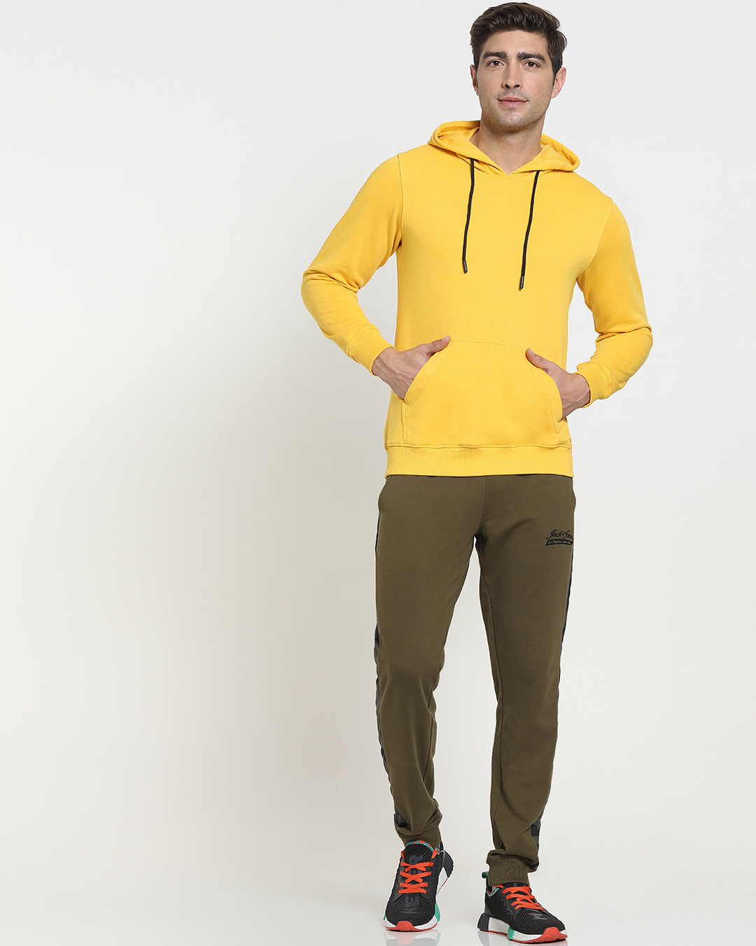 Buy Men's Yellow Hoodie Online at Bewakoof