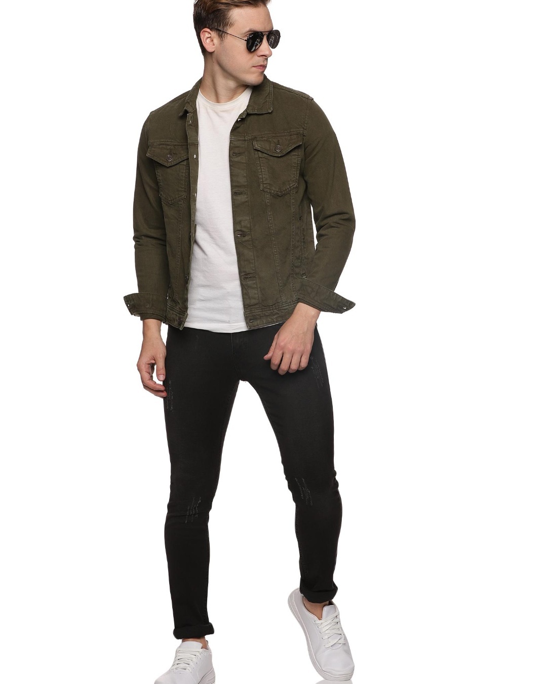 Olive Denim Jacket with Dark Green Jacket Relaxed Outfits For Men (4 ideas  & outfits) | Lookastic