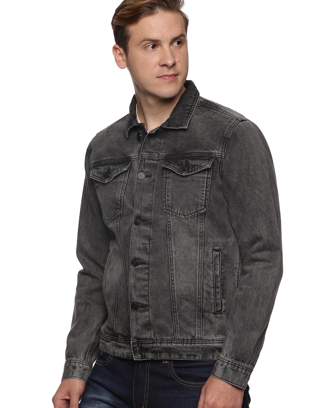 Buy Old Grey Men's Grey Denim Jacket Online at Bewakoof