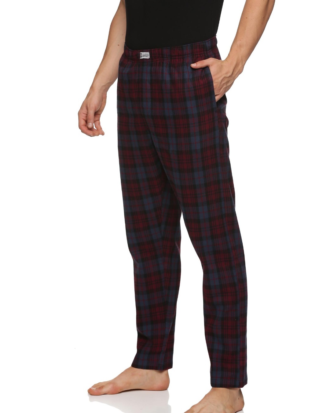 Shop Men's Maroon Checked Pyjamas-Back