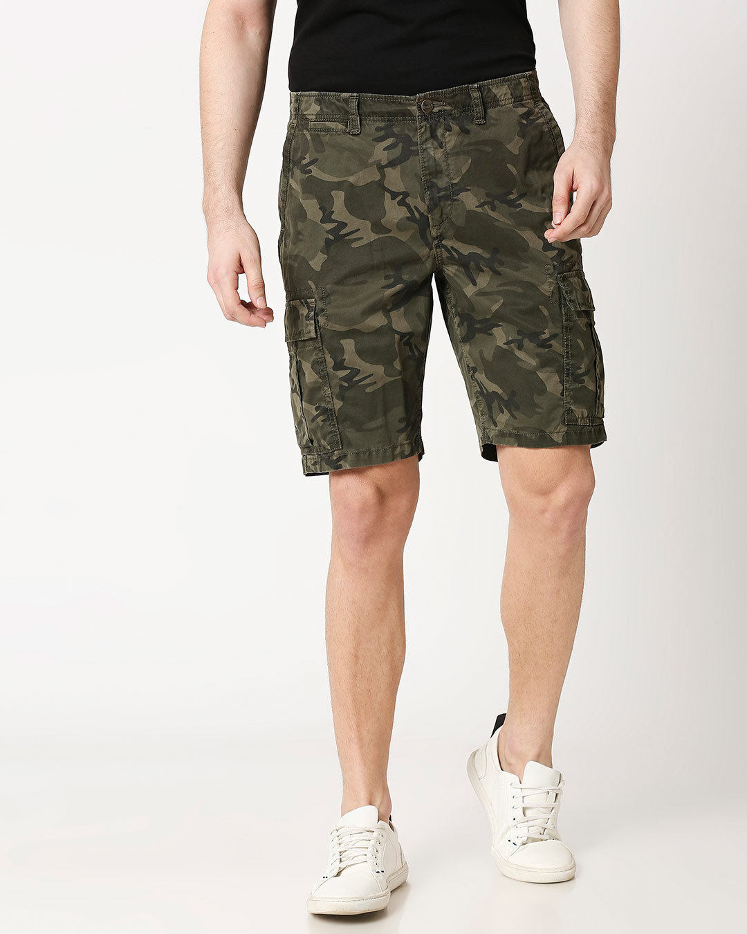 Shop Olive Camo Men's Shorts-Back