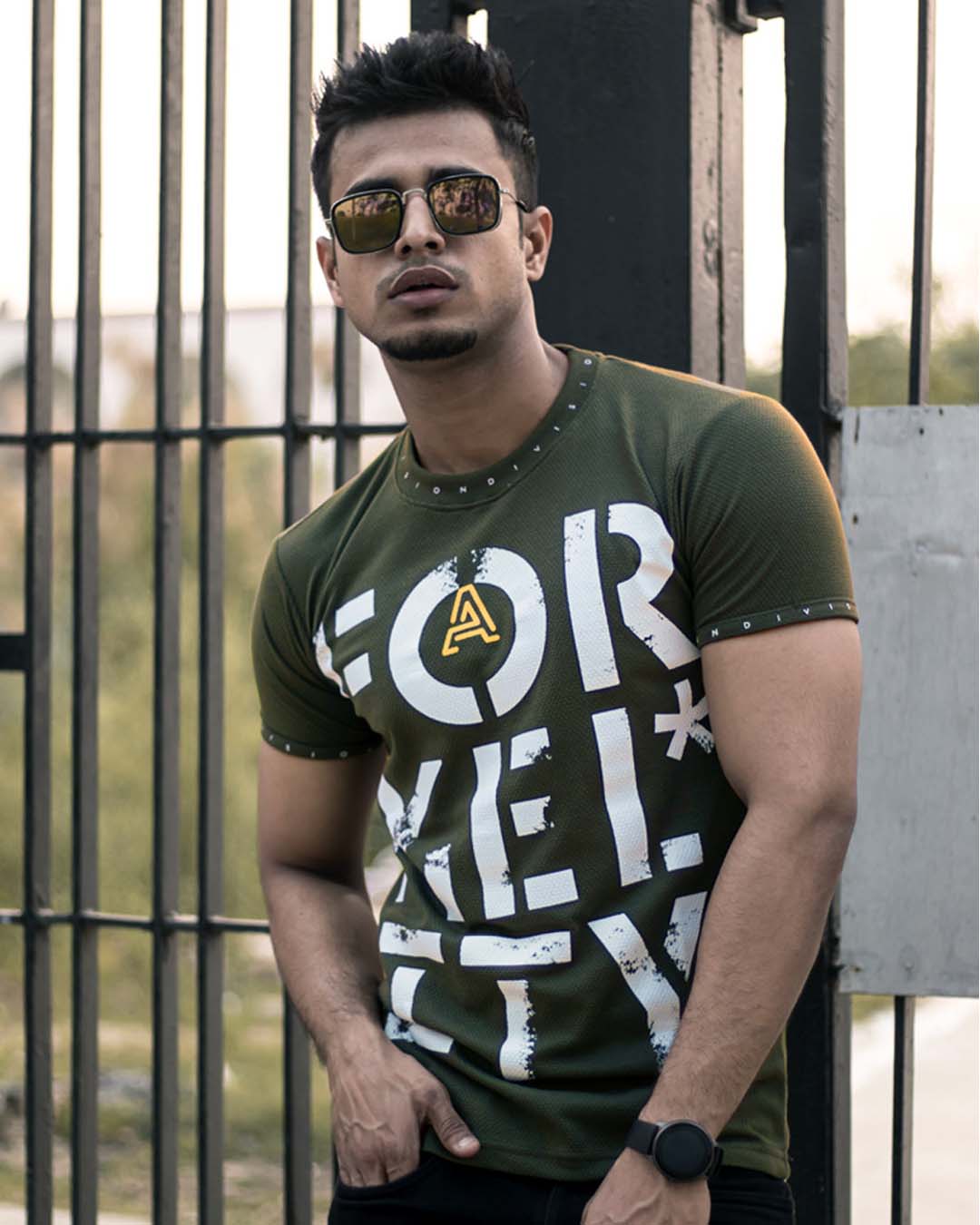 Olive green t shirt hot sale bewakoof