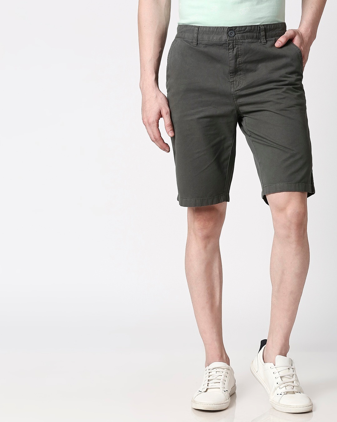 Shop Men's Olive Shorts-Back