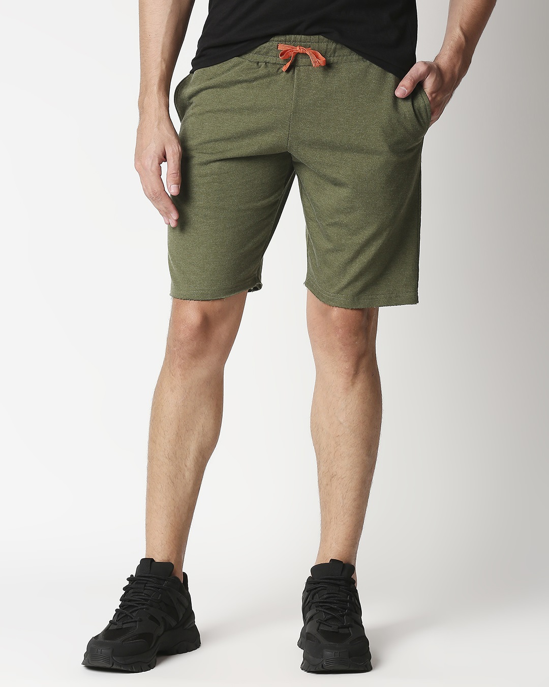 Buy Olive Melange Men Shorts for Men green Online at Bewakoof