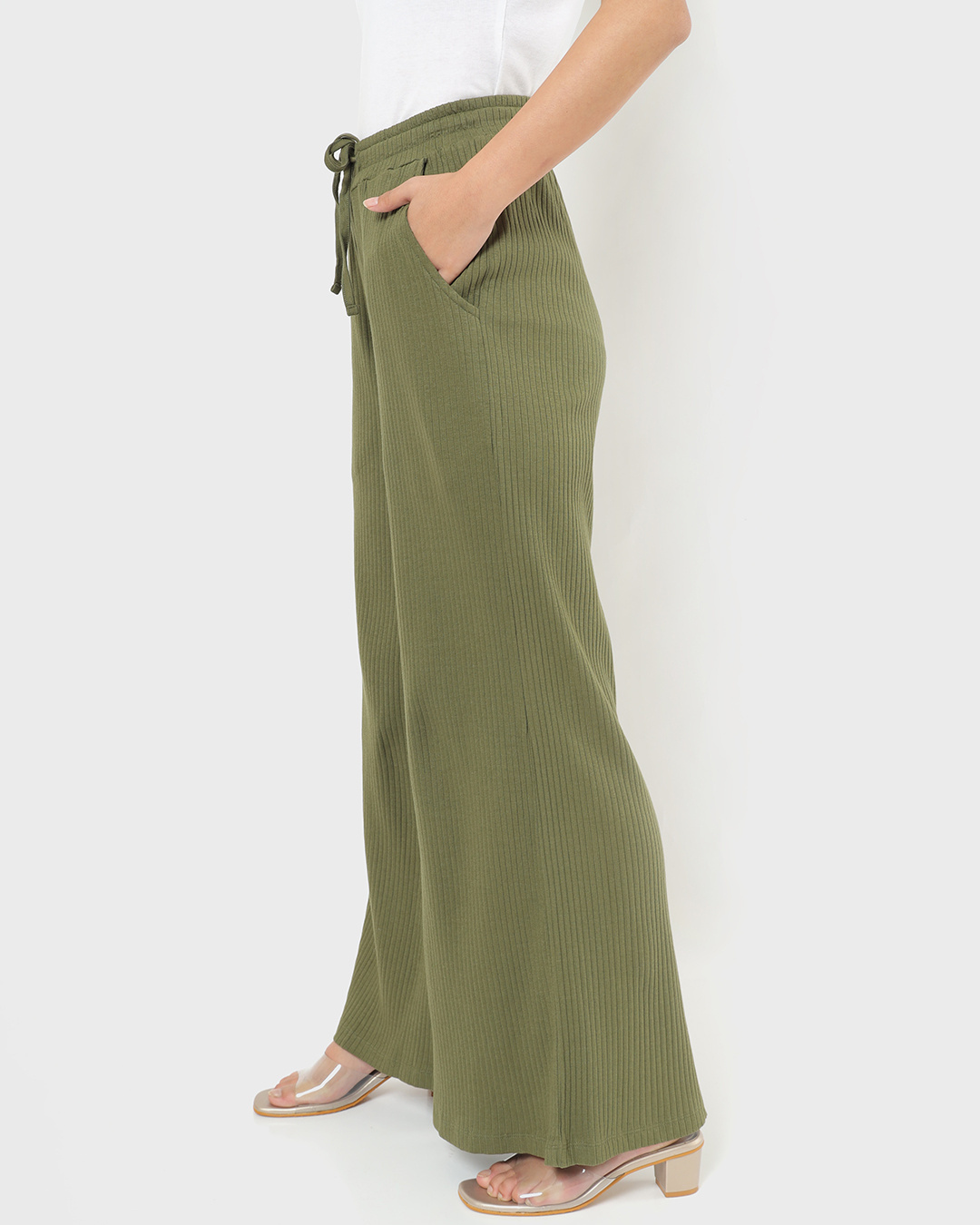 Shop Olive Wide Leg Pants-Back