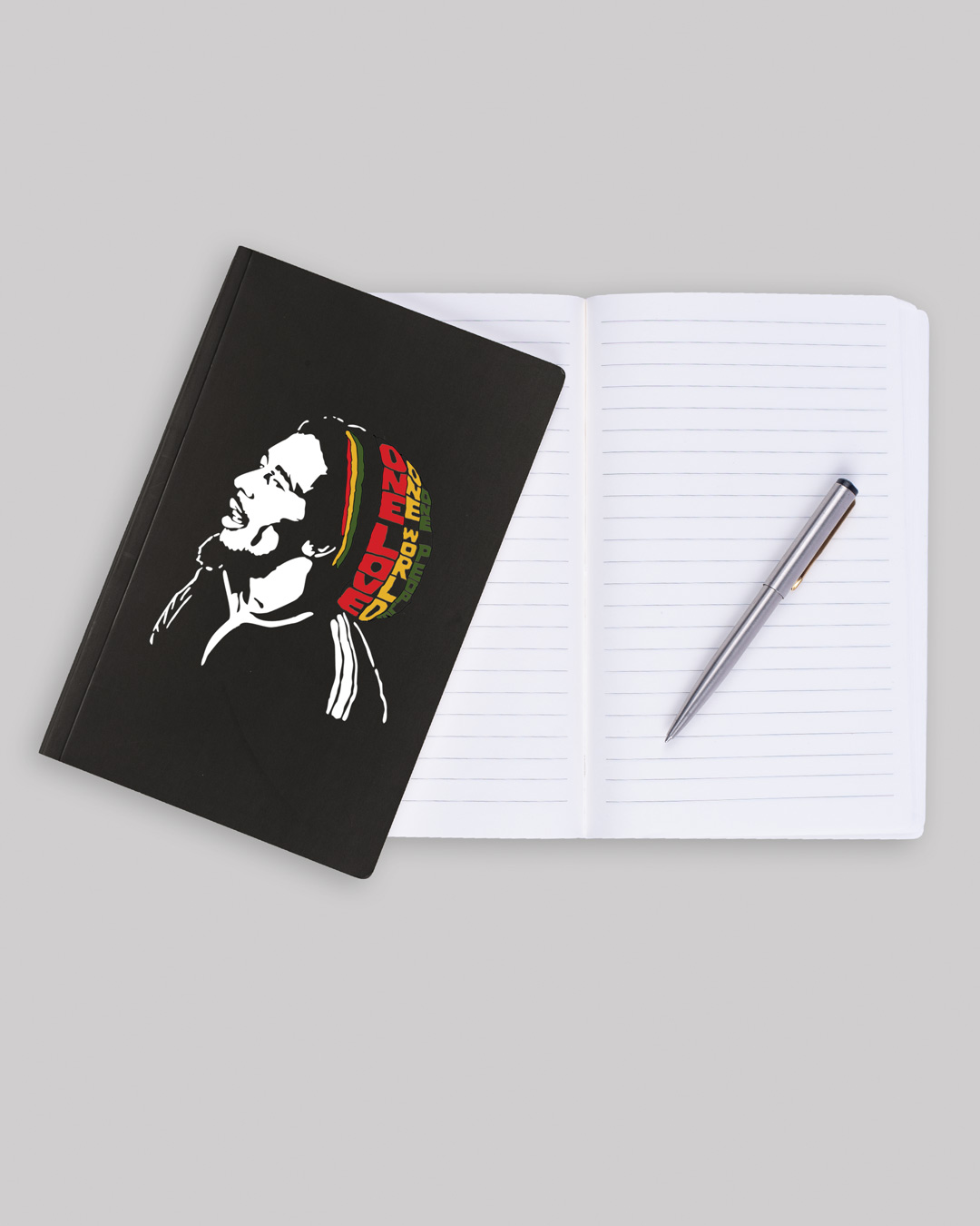 Shop One Love Bob Marley Notebooks-Back