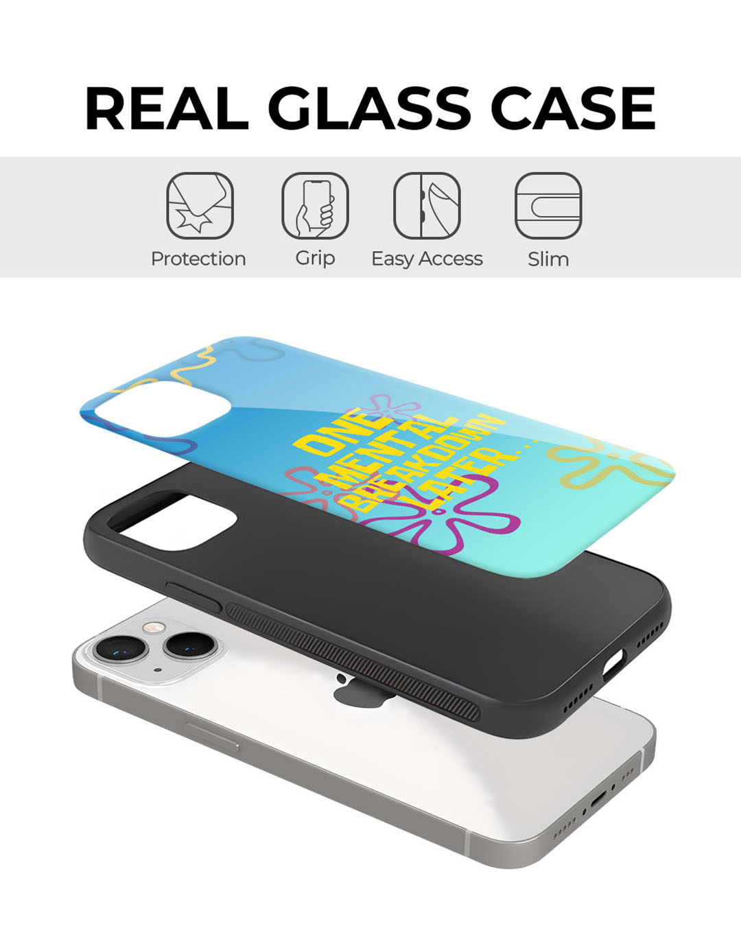 Shop One Mental Breakdown Premium Glass Cover for Apple iPhone 12 Pro-Back