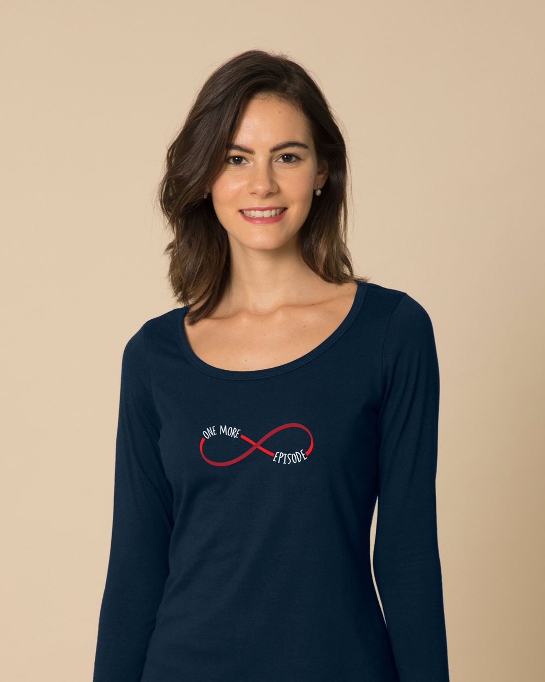 One More Infinity Scoop Neck Full Sleeve T-Shirt
