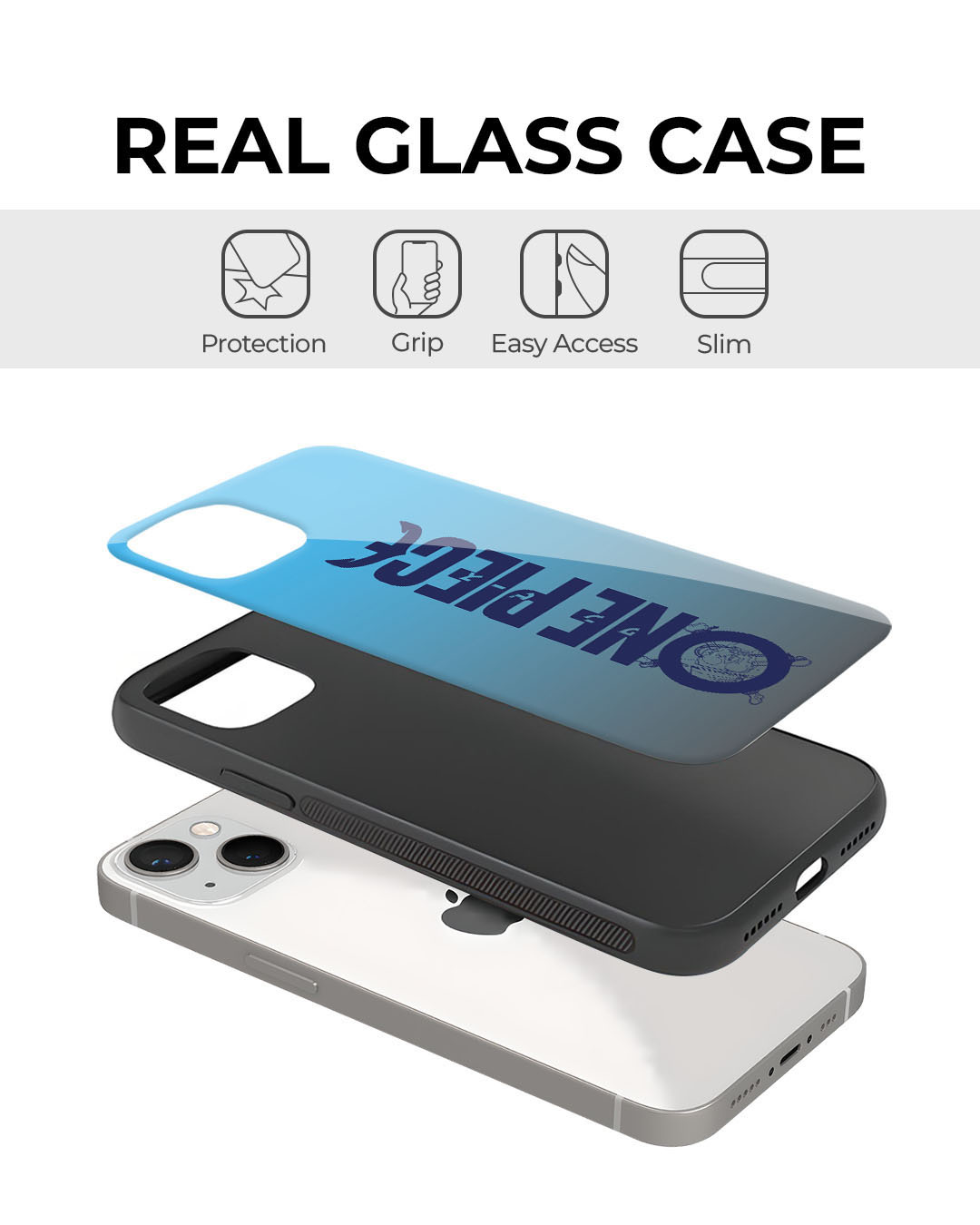 Shop One Piece Premium Glass Cover for Apple iPhone 13-Back