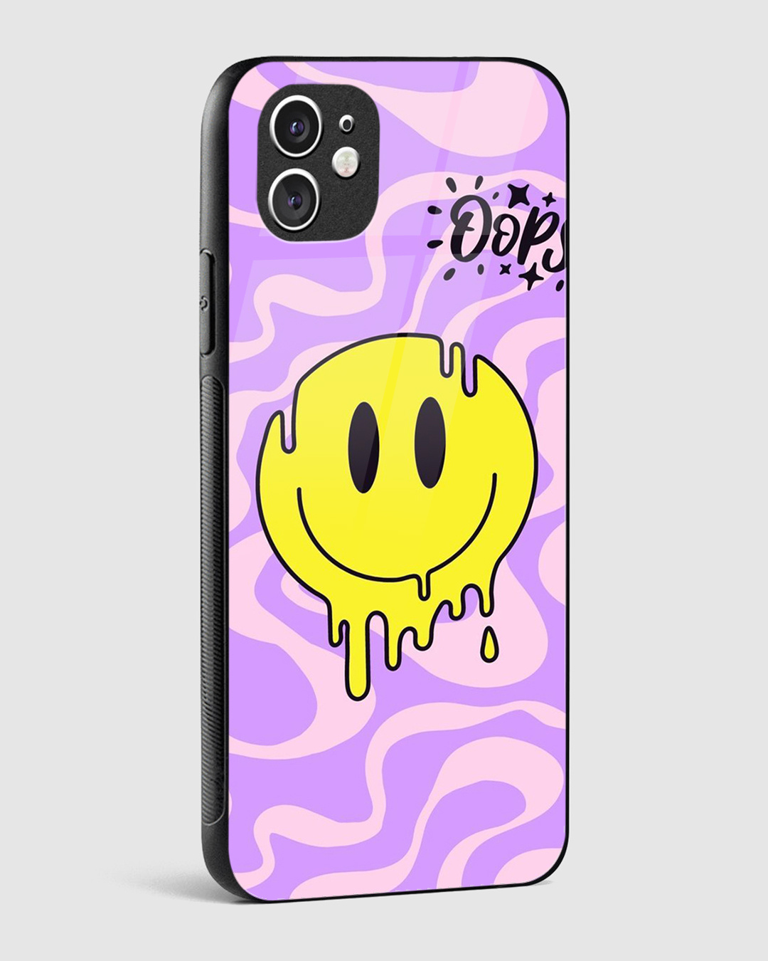 Shop Oops Smiley Y2K Premium Glass Case for Apple iPhone 11-Back