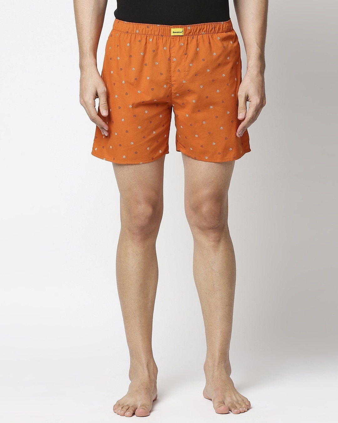 Shop Orange AOP Geometric Print E Boxers-Back