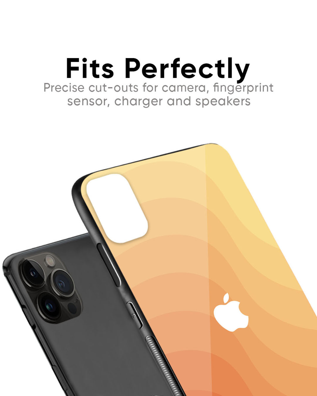Shop Orange Curve Pattern Premium Glass Case for Apple iPhone 7 Plus (Shock Proof, Scratch Resistant)-Back