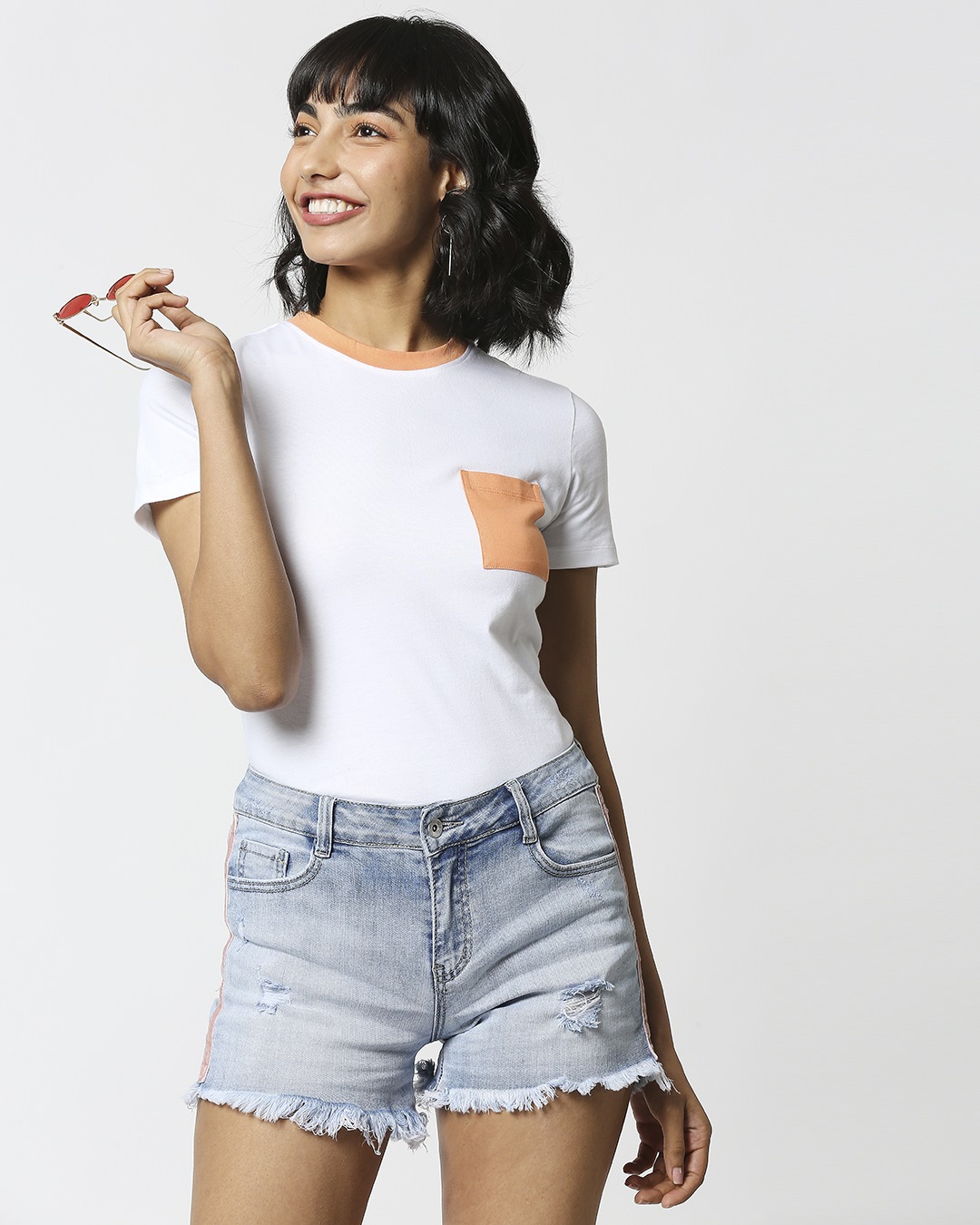 Shop Orange Rush Pocket Half Sleeves T-Shirt-Back